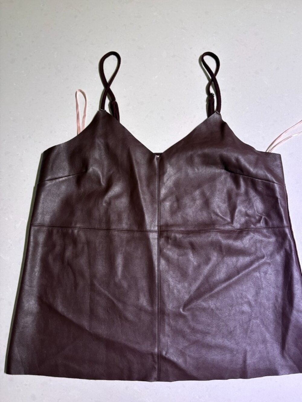 Vegan Leather Maroon Tank